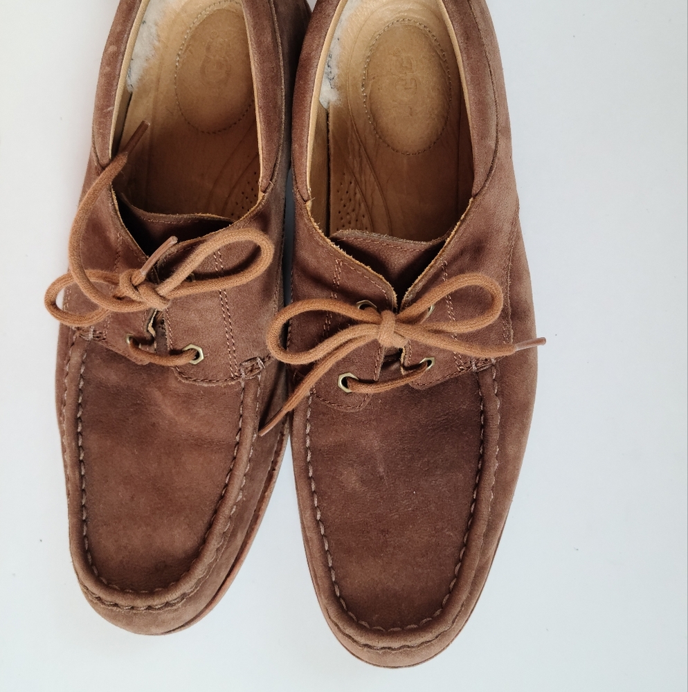 UGG Men's Brown Nubuck Lace-Up Casual Oxfords Shoes